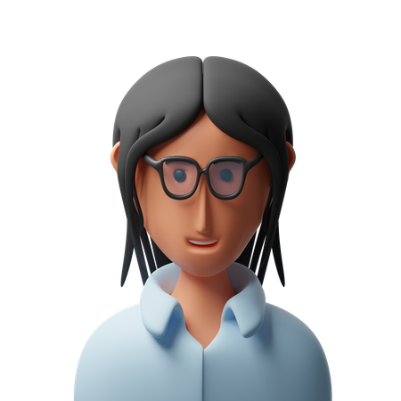 Woman with glasses avatar  3D Icon