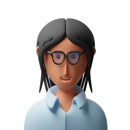 Woman with glasses avatar  3D Icon