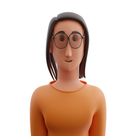 Woman with glasses avatar  3D Icon