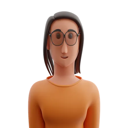 Woman with glasses avatar  3D Icon