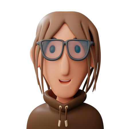 Woman with glassess avatar  3D Icon