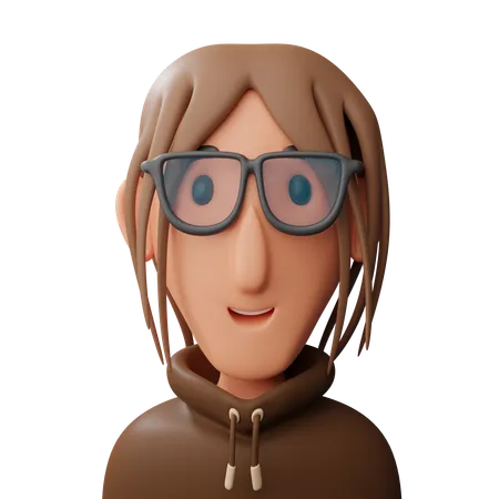 Woman with glassess avatar  3D Icon