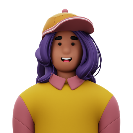 Woman with Hat  3D Icon