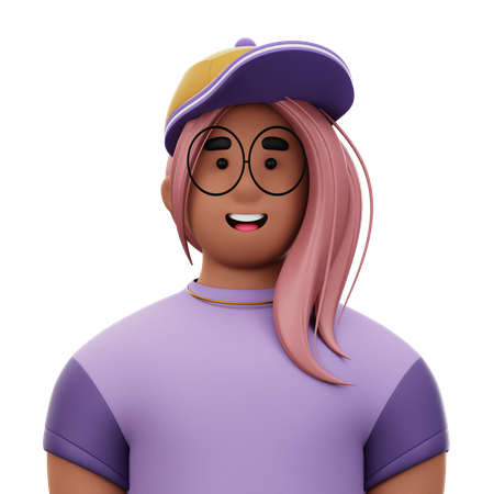 Woman with Hat  3D Icon