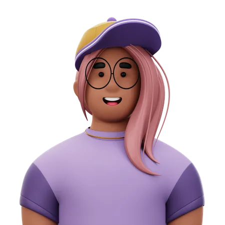 Woman with Hat  3D Icon