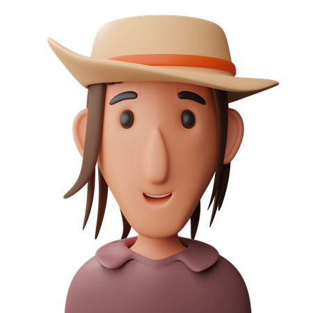 Woman with hat avatar  3D Icon