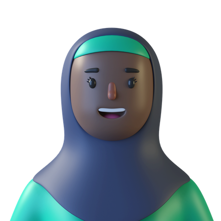 Woman With Hijab  3D Icon