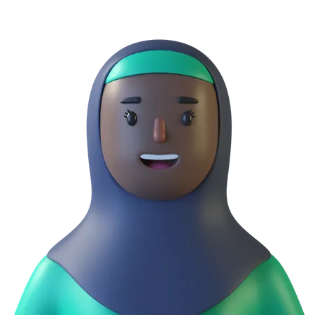 Woman With Hijab  3D Icon