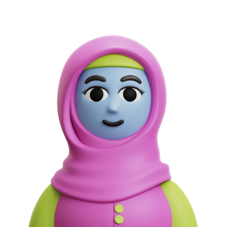 Woman with Hijab  3D Icon