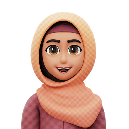 Woman with Hijab  3D Icon