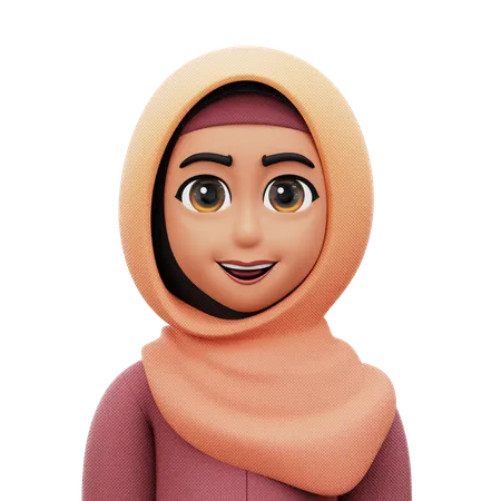 Woman with Hijab  3D Icon