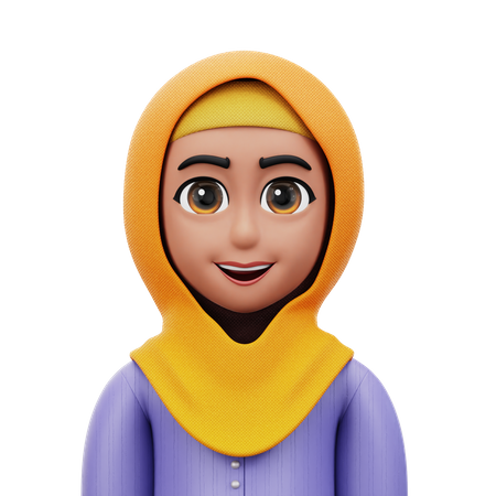 Woman with Hijab  3D Icon