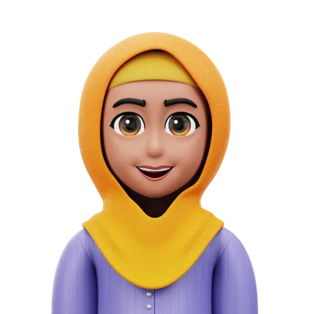 Woman with Hijab  3D Icon