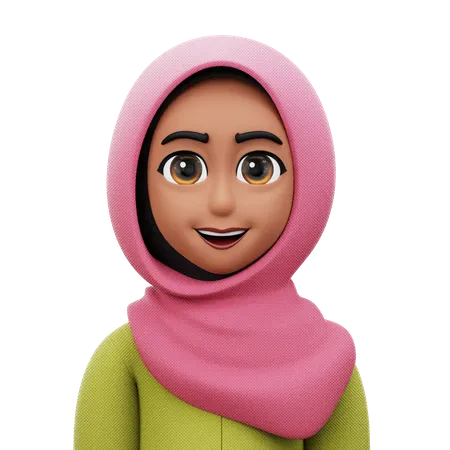 Woman with Hijab  3D Icon