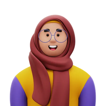 Woman with Hijab  3D Icon