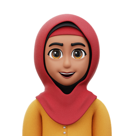 Woman with Hijab  3D Icon