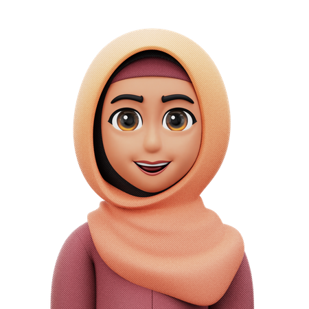 Woman with Hijab  3D Icon