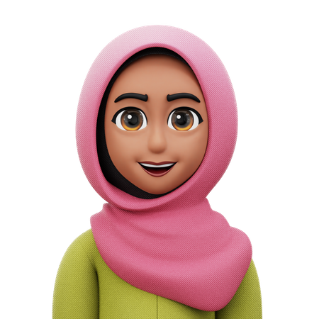 Woman with Hijab  3D Icon