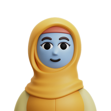 Woman with Hijab  3D Icon