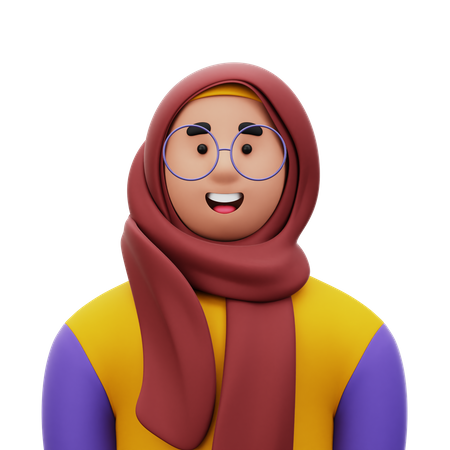 Woman with Hijab  3D Icon