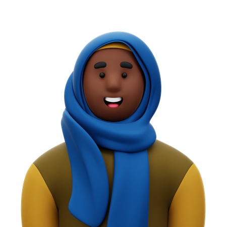 Woman with Hijab  3D Icon