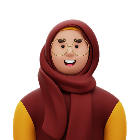 Woman with Hijab  3D Icon