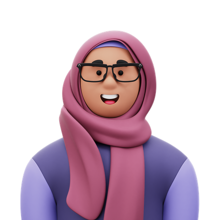 Woman with Hijab  3D Icon