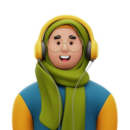 Woman with Hijab  3D Icon