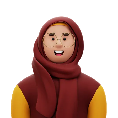 Woman with Hijab  3D Icon