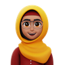 3d woman with hijab illustration