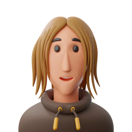 Woman With Hoodie Avatar  3D Icon