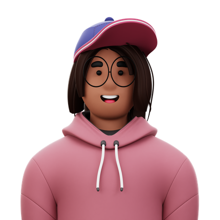 Woman with Jacket and Hat  3D Icon