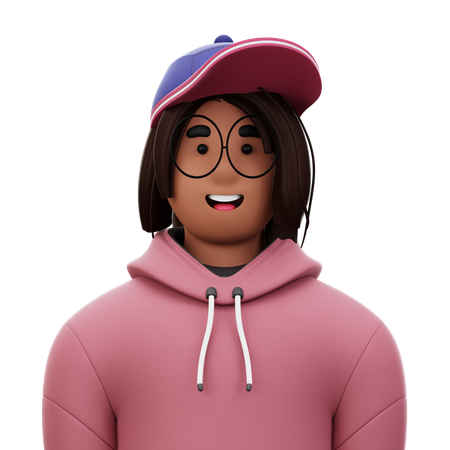 Woman with Jacket and Hat  3D Icon
