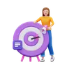 Woman with marketing target