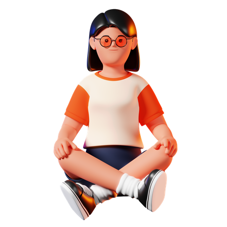 Woman With Meditation Pose  3D Illustration