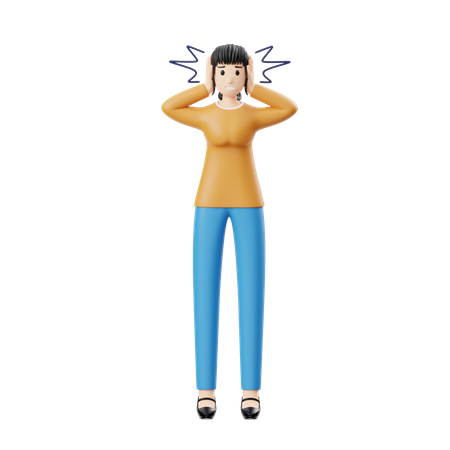 Woman With Mental Disorder  3D Illustration