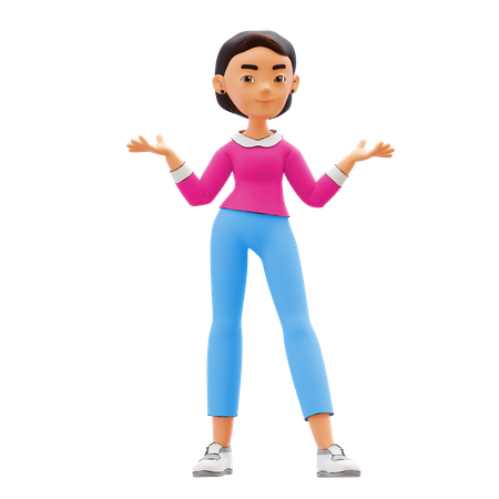 Woman with open arms  3D Illustration