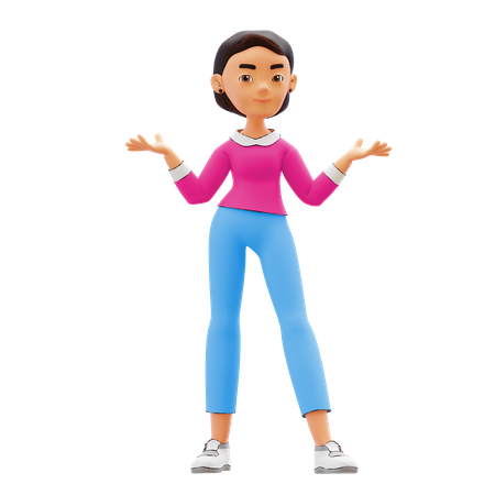 Woman with open arms 3D Illustration