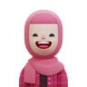 wanita jilbab 3d logo