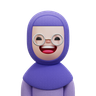 3d wanita jilbab berkacamata emoji