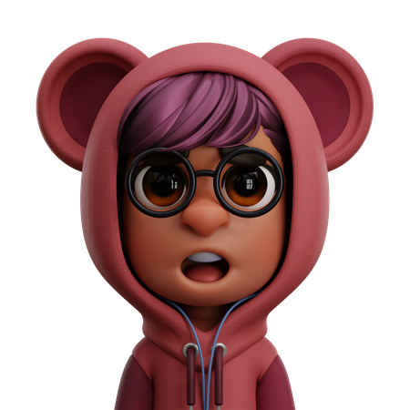 WOMAN WITH RABBIT HOODIE  3D Icon