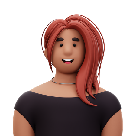 Woman with Red hair  3D Icon