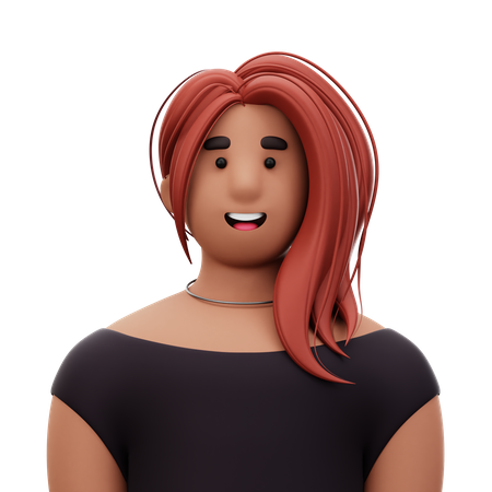Woman with Red hair  3D Icon