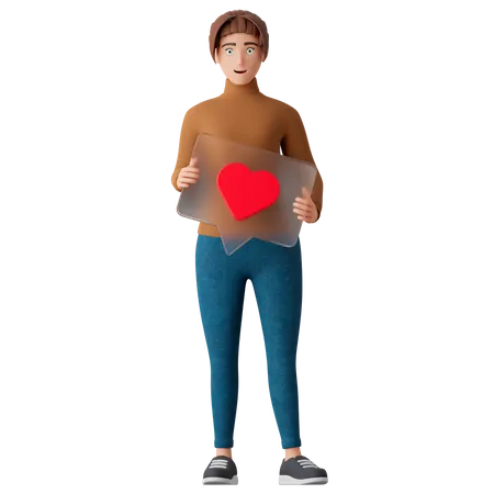 Woman with social media like  3D Illustration
