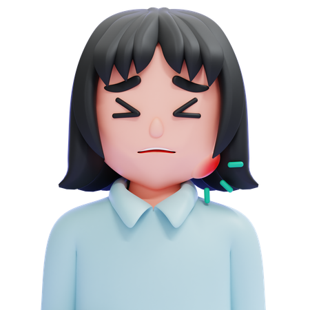 歯痛の女性  3D Icon