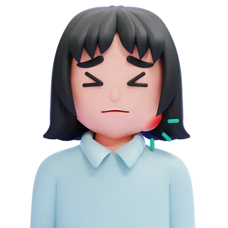 歯痛の女性  3D Icon