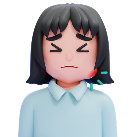 Woman with Toothache  3D Icon