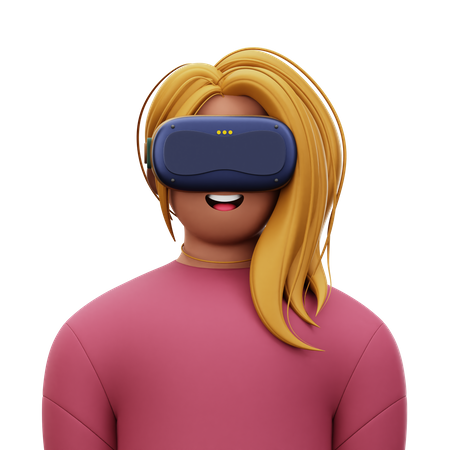 Woman with VR  3D Icon