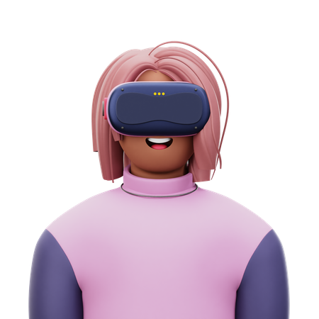 Woman with VR  3D Icon