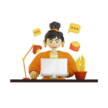 Woman worker  3D Illustration